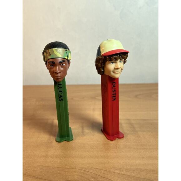 Stranger Things Dustin & Lucas Pez Dispenser Lot OOB No Candy - Picture 2 of 7